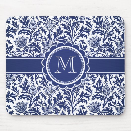Elegant Blue en White William Morris Floral Muismat (Voorkant)