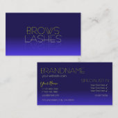 Elegant Blue en Yellow Chic Mirror Letters Modern Visitekaartje (Voorkant / Achterkant)