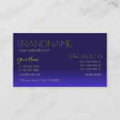 Elegant Blue en Yellow Chic Mirror Letters Modern Visitekaartje (Achterkant)