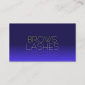 Elegant Blue en Yellow Chic Mirror Letters Modern Visitekaartje (Voorkant)