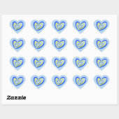 Elegant Blue en Yellow Hearts Ukraine Inspiration Hart Sticker (Vel)