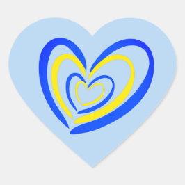 Elegant Blue en Yellow Hearts Ukraine Inspiration Hart Sticker