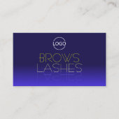 Elegant Blue en Yellow Mirror Letters met Logo Visitekaartje (Voorkant)