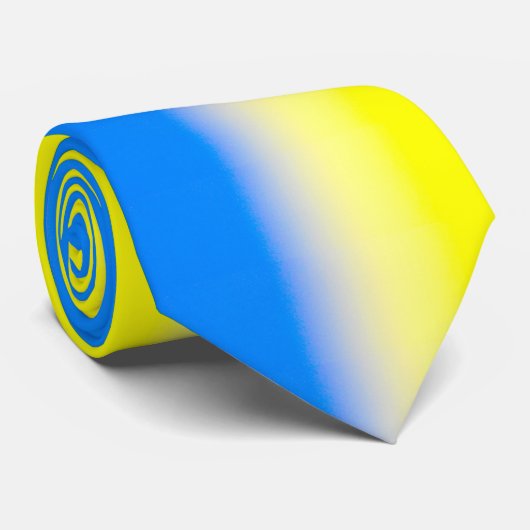 Elegant Blue en Yellow Ukraine geïnspireerde vrede Stropdas (Opgerold)