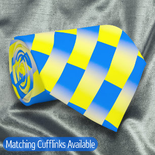 Elegant Blue en Yellow Ukraine geïnspireerde vrede Stropdas