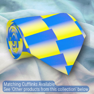 Elegant Blue en Yellow Ukraine geïnspireerde vrede Stropdas