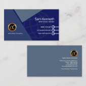 Elegant Blue Energetic Geometric Shapes Marketing Visitekaartje (Voorkant / Achterkant)