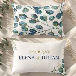 Elegant Blue Eucalyptus Accent Kussen