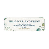 Elegant Blue Eucalyptus Address Label (Voorkant)