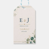 Elegant Blue Eucalyptus Cadeaulabel (Voorkant)
