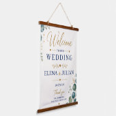 Elegant Blue Eucalyptus Hangend Wandkleed (Gebogen)