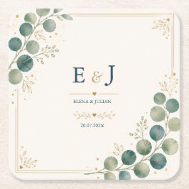 Elegant Blue Eucalyptus Kartonnen Onderzetters