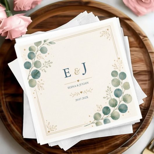 Elegant Blue Eucalyptus Servet