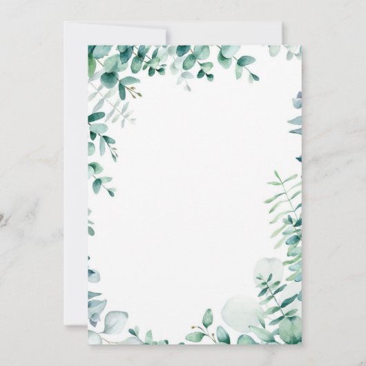 Elegant Blue Eucalyptus Vrijgezellenfeest per post Kaart (Achterkant)