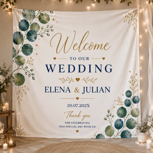 Elegant Blue Eucalyptus Wandkleed