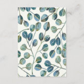 Elegant Blue Eucalyptus Watercolor Bedankkaart (Achterkant)