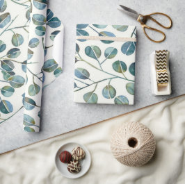 Elegant Blue Eucalyptus Watercolor Cadeaupapier