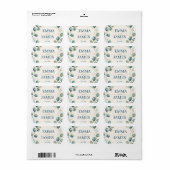 Elegant Blue Eucalyptus Watercolor Etiket (Full Sheet)