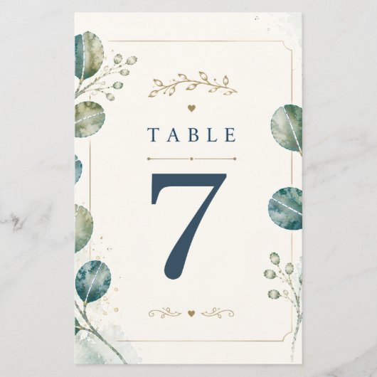Elegant Blue Eucalyptus Watercolor Flyer (Voorkant)