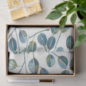 Elegant Blue Eucalyptus Watercolor Tissuepapier (Geschenk)