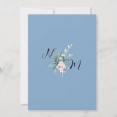 Elegant Blue Eucalyptus Weddenschap Kaart (Achterkant)