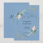 Elegant Blue Eucalyptus Weddenschap Kaart (Voorkant / Achterkant)