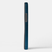 Elegant Blue Faux geborsteld Metaal Monogram Case-Mate iPhone Case (Achterkant / Rechts)