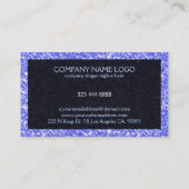 Elegant Blue Faux Glitter met zwarte accessoires Visitekaartje (Achterkant)
