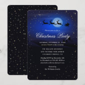 Elegant Blue Festive Christmas Party Kaart (Voorkant / Achterkant)