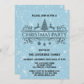 Elegant Blue Festive Holiday Kerstfeest Snow Kaart (Voorkant / Achterkant)