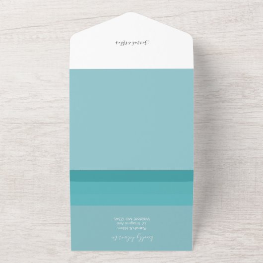 Elegant Blue Field Flowers Waterverf All In One Uitnodiging (Buitenkant)