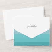 Elegant Blue Field Flowers Waterverf All In One Uitnodiging (Achterkant)