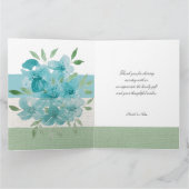 Elegant Blue Field Flowers Waterverf Bedankkaart (Binnen)