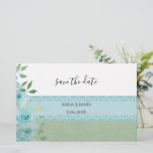 Elegant Blue Field Flowers Waterverf Briefpapier (Staand voorkant)