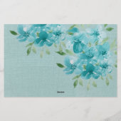 Elegant Blue Field Flowers Waterverf Briefpapier (Achterkant)