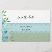 Elegant Blue Field Flowers Waterverf Briefpapier (Voorkant)