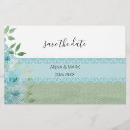 Elegant Blue Field Flowers Waterverf Briefpapier