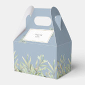 Elegant Blue First Heilige Communauteit Greenery Bedankdoosjes (Achterkant)