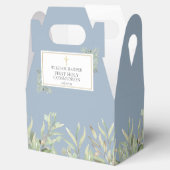 Elegant Blue First Heilige Communauteit Greenery Bedankdoosjes (Geopend)