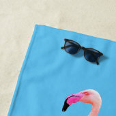 Elegant Blue Flamingo | Monogram Custom Dry Strandlaken (In situ)
