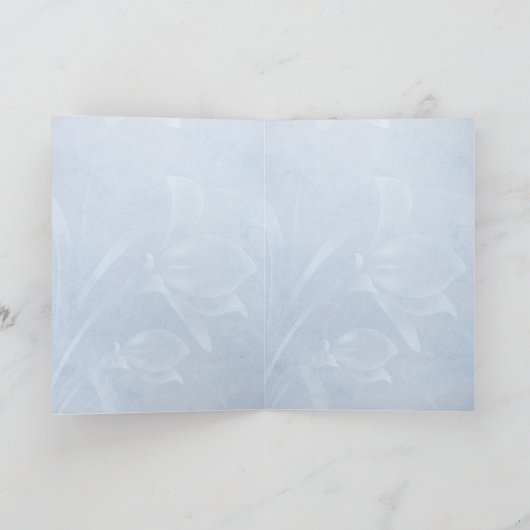 Elegant Blue Floarl Wedding Invitation (Binnen)