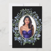 Elegant Blue Floral 18th Birthday Debut Kaart (Achterkant)