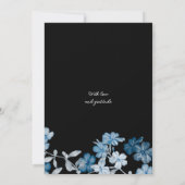 Elegant Blue Floral 27th Birthday Party Invitation Kaart (Achterkant)
