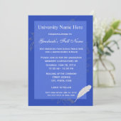 Elegant blue floral afstuderen ceremonie kaart (Staand voorkant)
