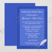 Elegant blue floral afstuderen ceremonie kaart (Voorkant / Achterkant)