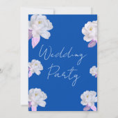 Elegant Blue Floral Arch Wedding Invitation Kaart (Achterkant)
