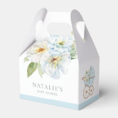 Elegant Blue Floral Baby Boy Shower Favor Box Bedankdoosjes (Achterkant)