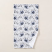 Elegant Blue Floral Bad Handdoek (Handdoek)