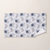 Elegant Blue Floral Bad Handdoek (Handdoek)