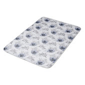 Elegant Blue Floral Badmat (Gekanteld)